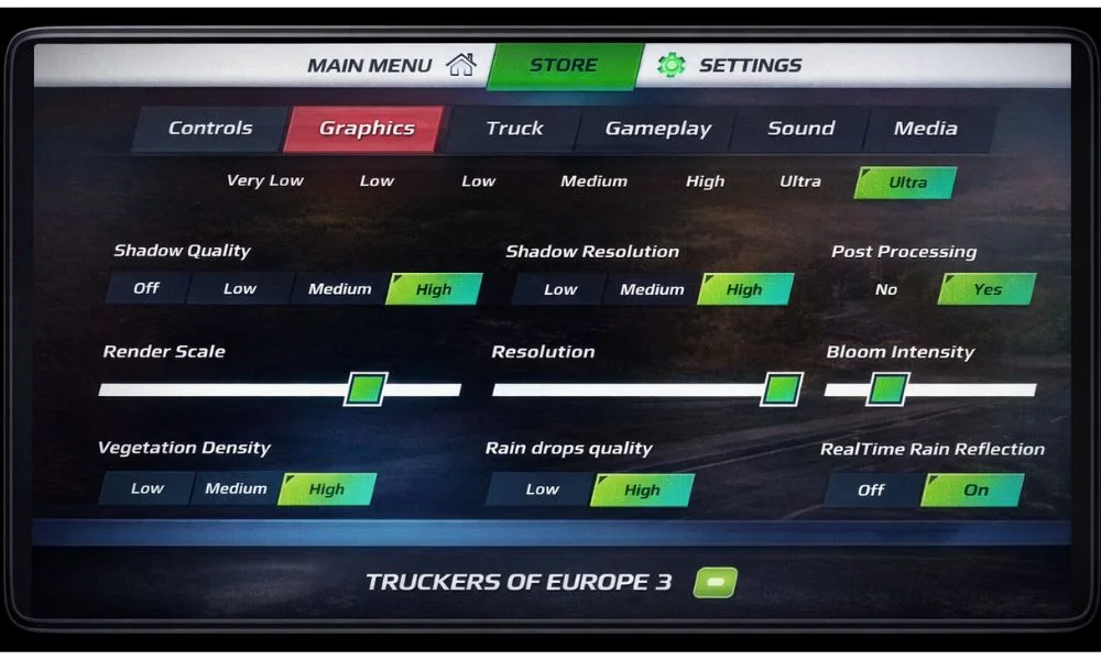 graphics settings menu